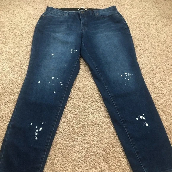 NWOT No-gap Skinny Jeans Paint/Bleach Splatter 16W - Picture 10 of 15